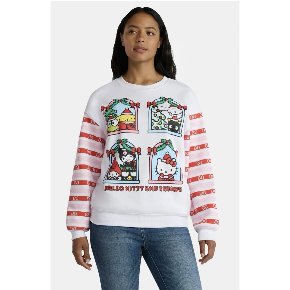 Hello Kitty and Friends Women's Light Up Christmas Graphic Sweatshirt Size S